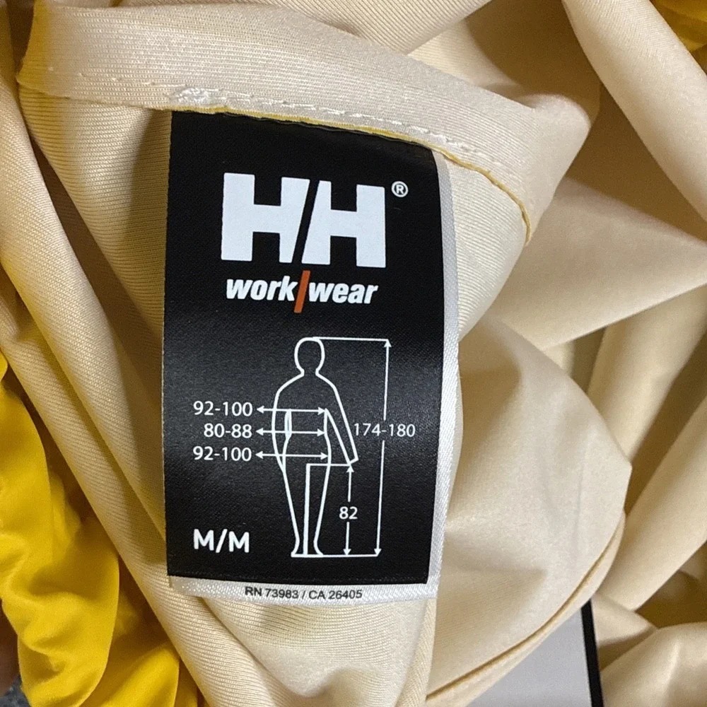Helly Hansen Voss Rain Pants Size M Yellow Pull On Waterproof Drawstring NEW